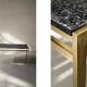 Vintage Mid-Century Italian Modern Brass Coffee Table with Stone Top, 1970s
