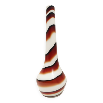 Large Postmodern Red, Black and White Glass Vase attr. to Carlo Moretti, Italy