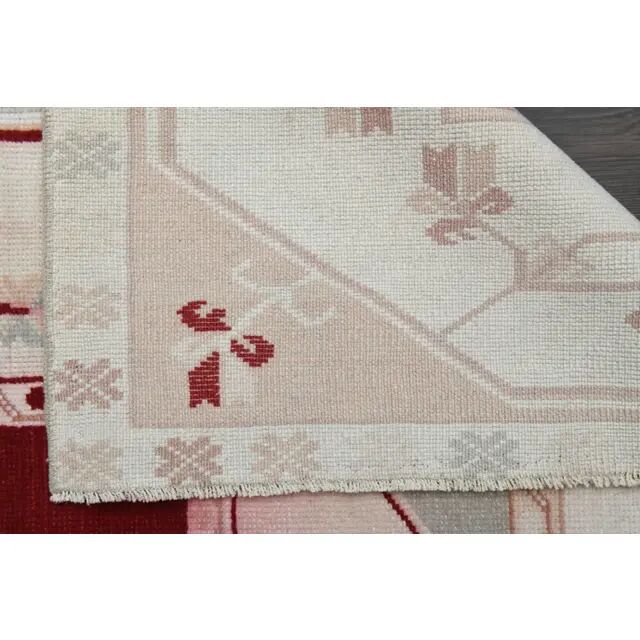 1970s Vintage Turkish Hand-Knotted Wool Cotton Beige Area Rug 190x270