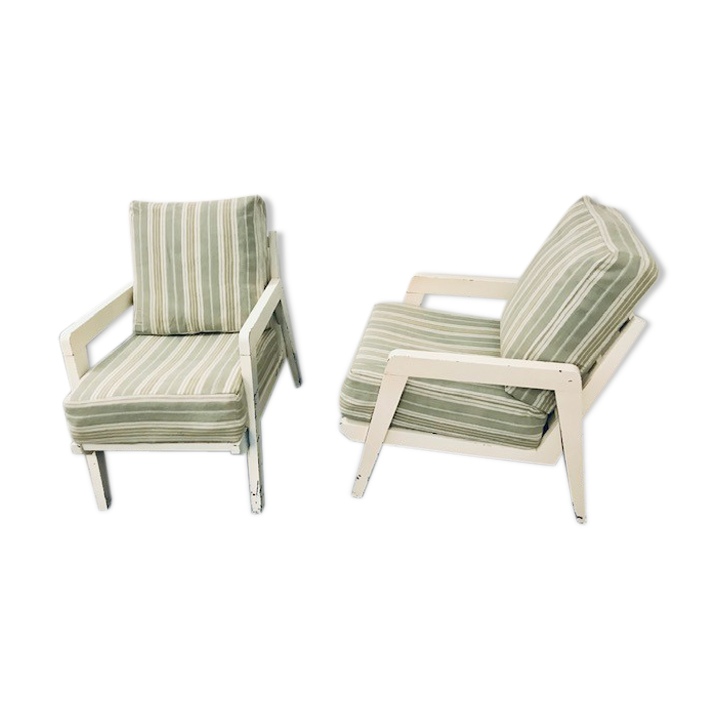 Pair of lacquered armchairs