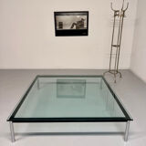 XXL coffee table LC10 design by Le Corbusier for Cassina, 1980s, glass.