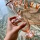Vintage pink glass liquor service