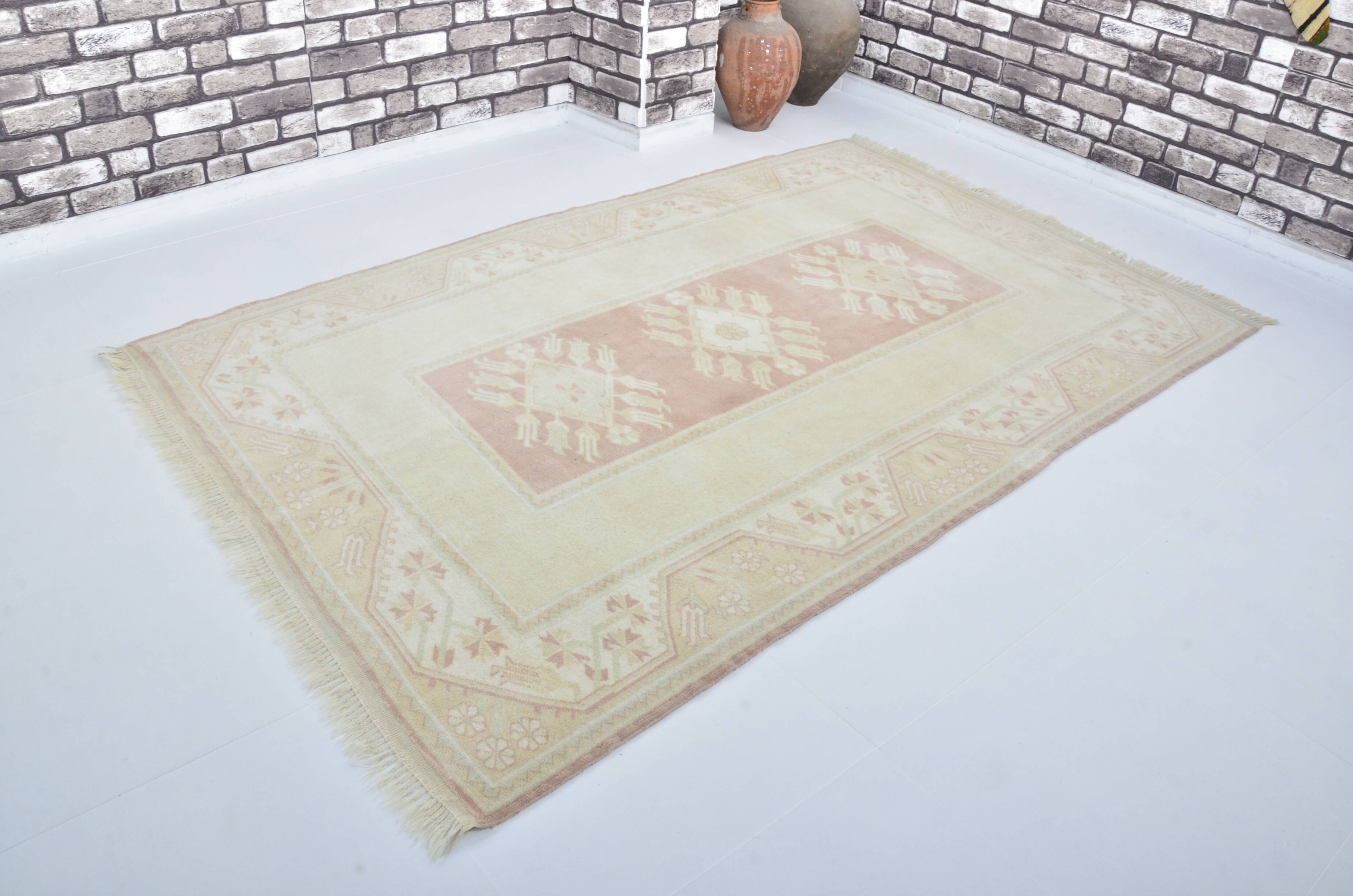Tapis vintage neutre noué à la main sku 3591