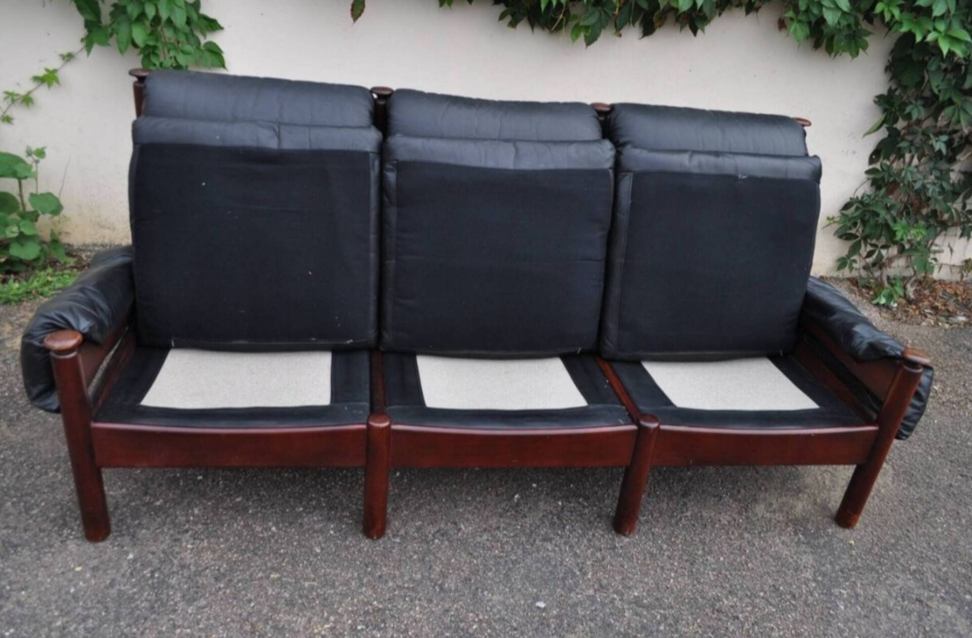 Banquette cuir noir