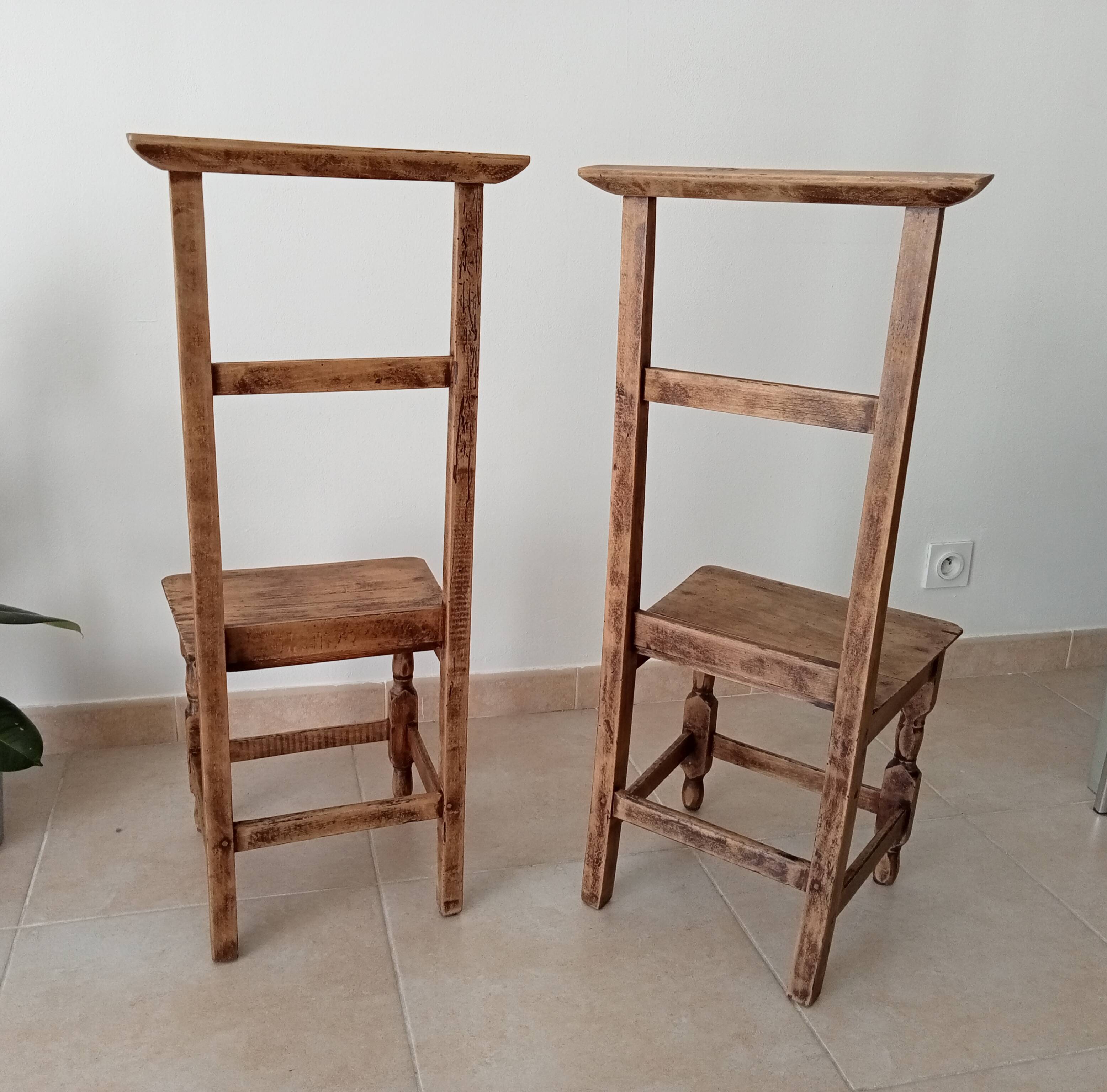 Paire de chaises anciennes prie Dieu XIXeme