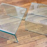 2 nesting tables in glass