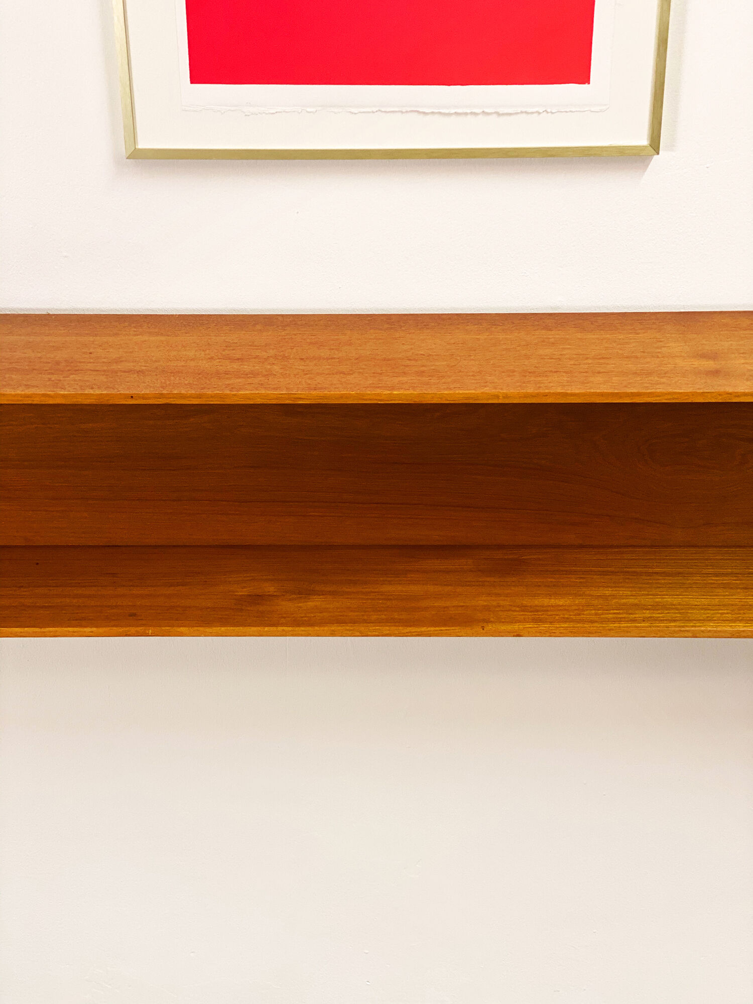Mid-Century Modern Teak wall-mounted shelf by Walter Wirz for Wilhelm Renz, 200cm, 1960s