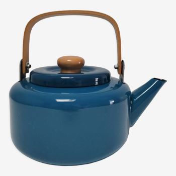 Teapot blue enamelled sheet metal design