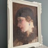 Antique Art Deco painting, circa 1930