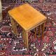 Set of 3 nesting tables in cherry wood from the 1960s.