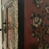 Small vintage Chinese hand painted cabinet / chest of drawers