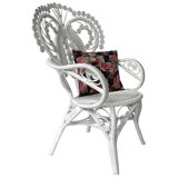 Chaise de salle à manger en rotin vintage