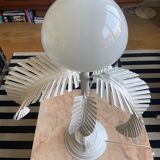Palm lamppost in opaline and white metal