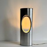 Vintage table lamp, aluminum, France 1970