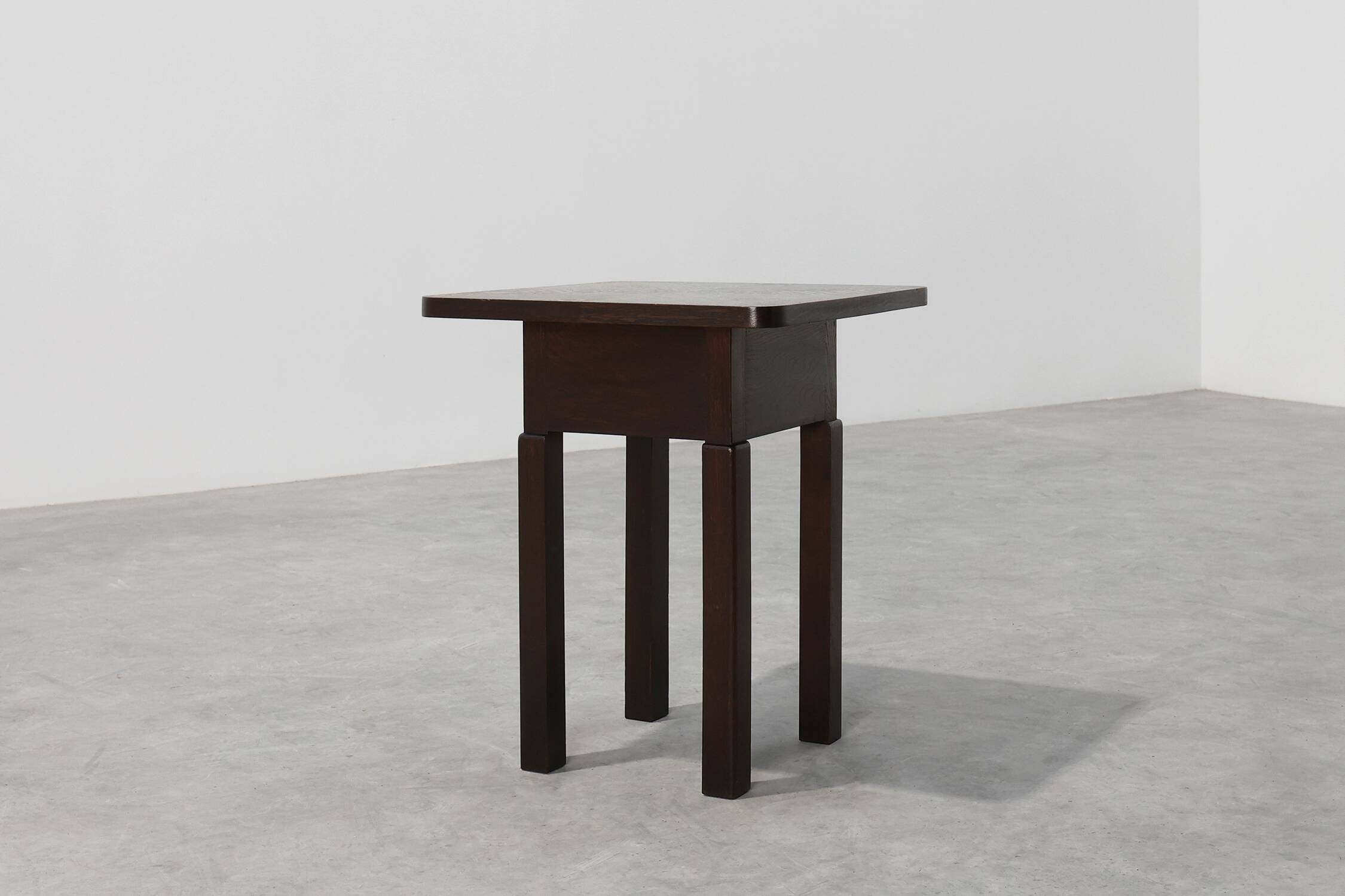 Art Deco square Oak Side Table, France, circa 1920