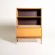 Scandinavian oak bookcase with tambour door, 1960s