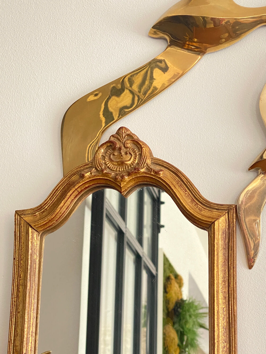 Old rectangular gilded mirror 43 x 21 cm