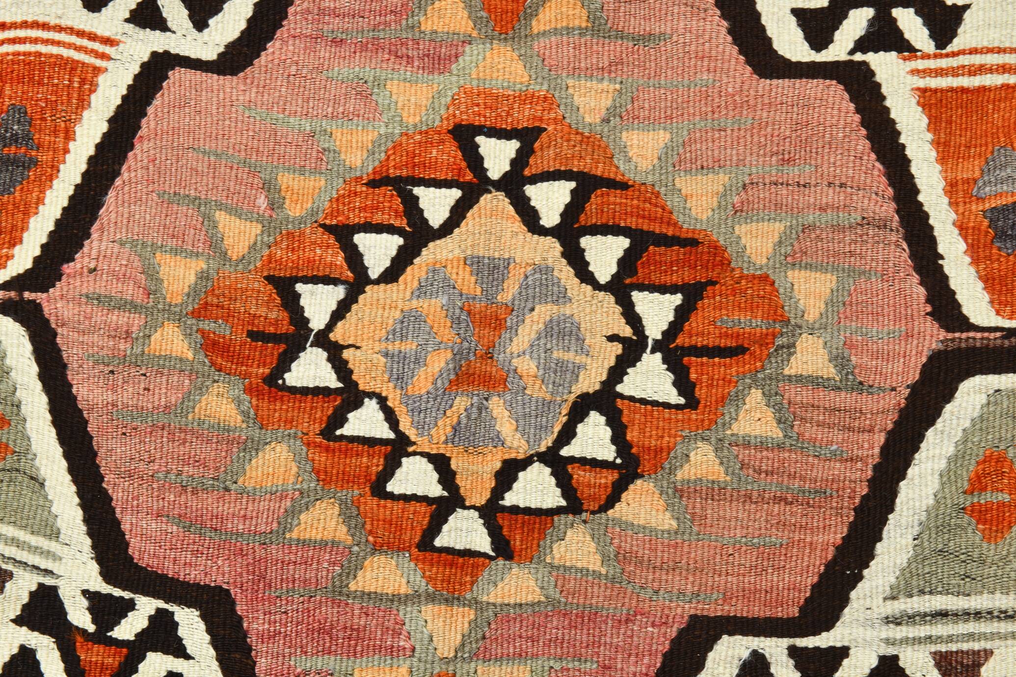 6x10 Kilim Grey & Brown Bohemian Area Kilim Rug, 171x306 Cm