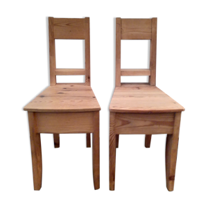 Paire de chaises en pin
