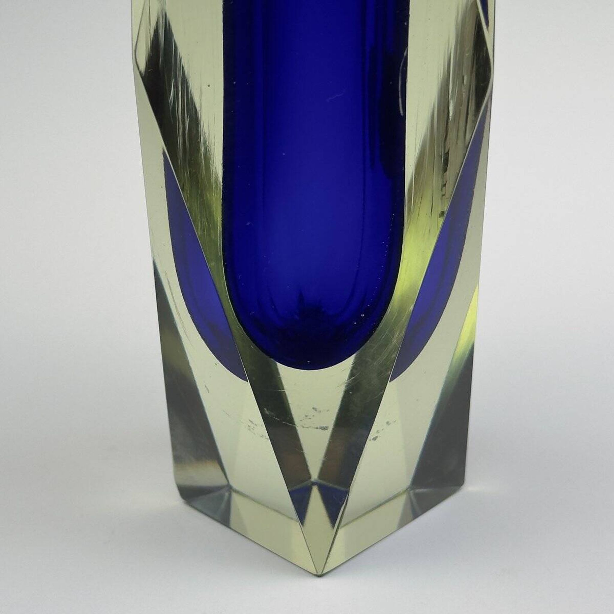 Murano Blue Sommerso Vase, Vintage, Italy, 1970s