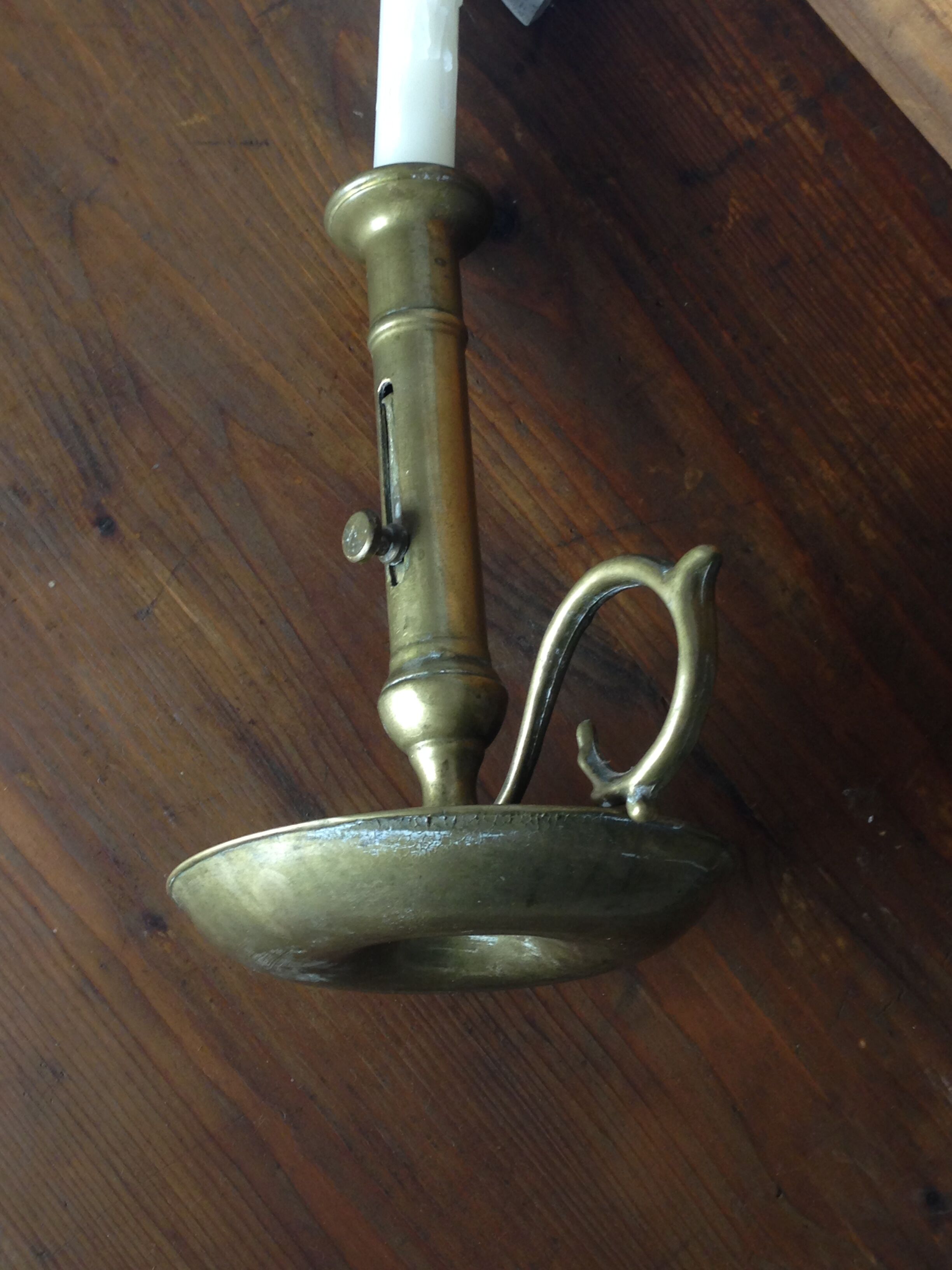 Old brass candlestick