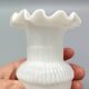 Pair of small antique white opaline fairground vases, vintage, french