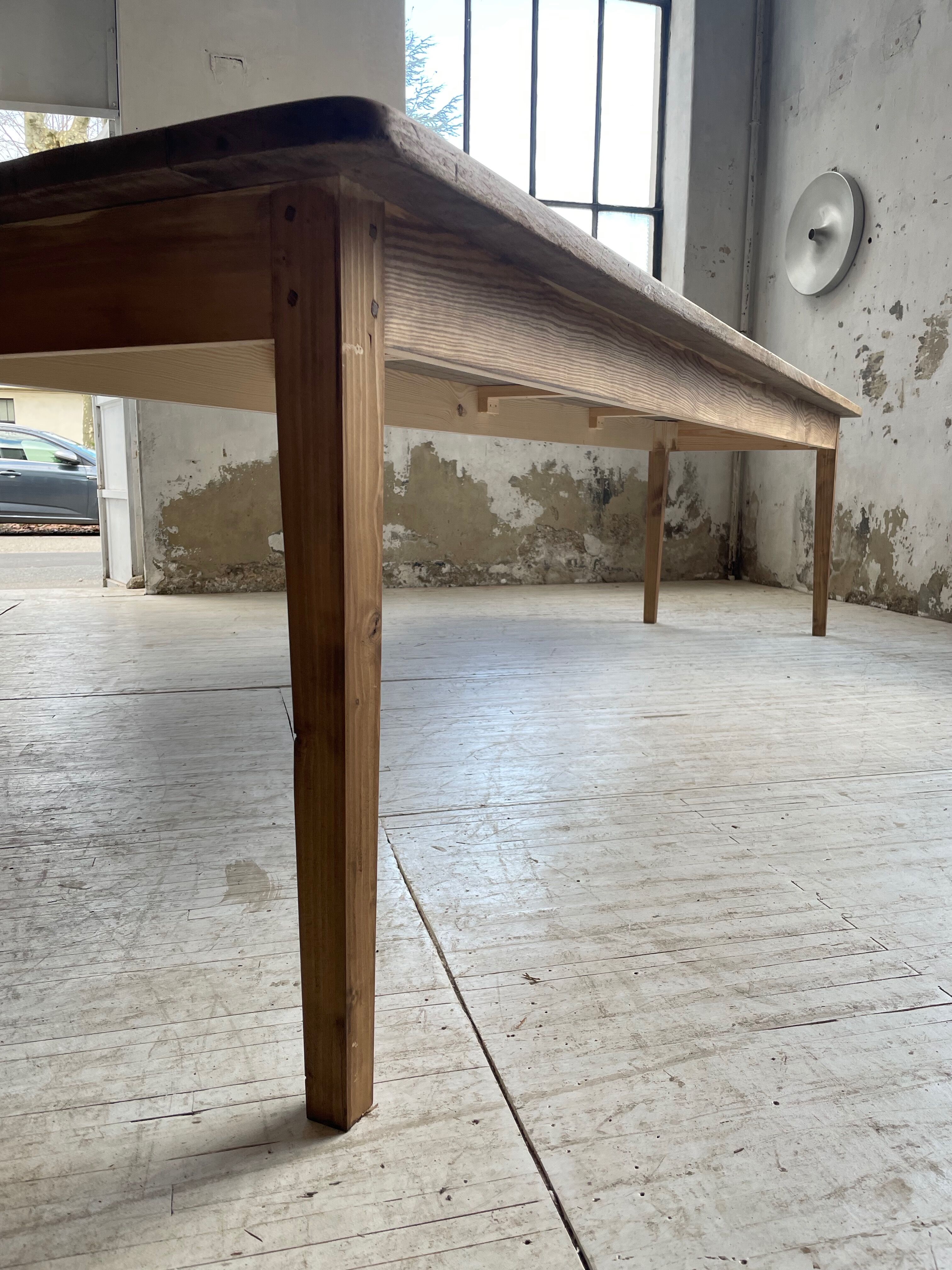 XL farmhouse table in beech and pine 3m