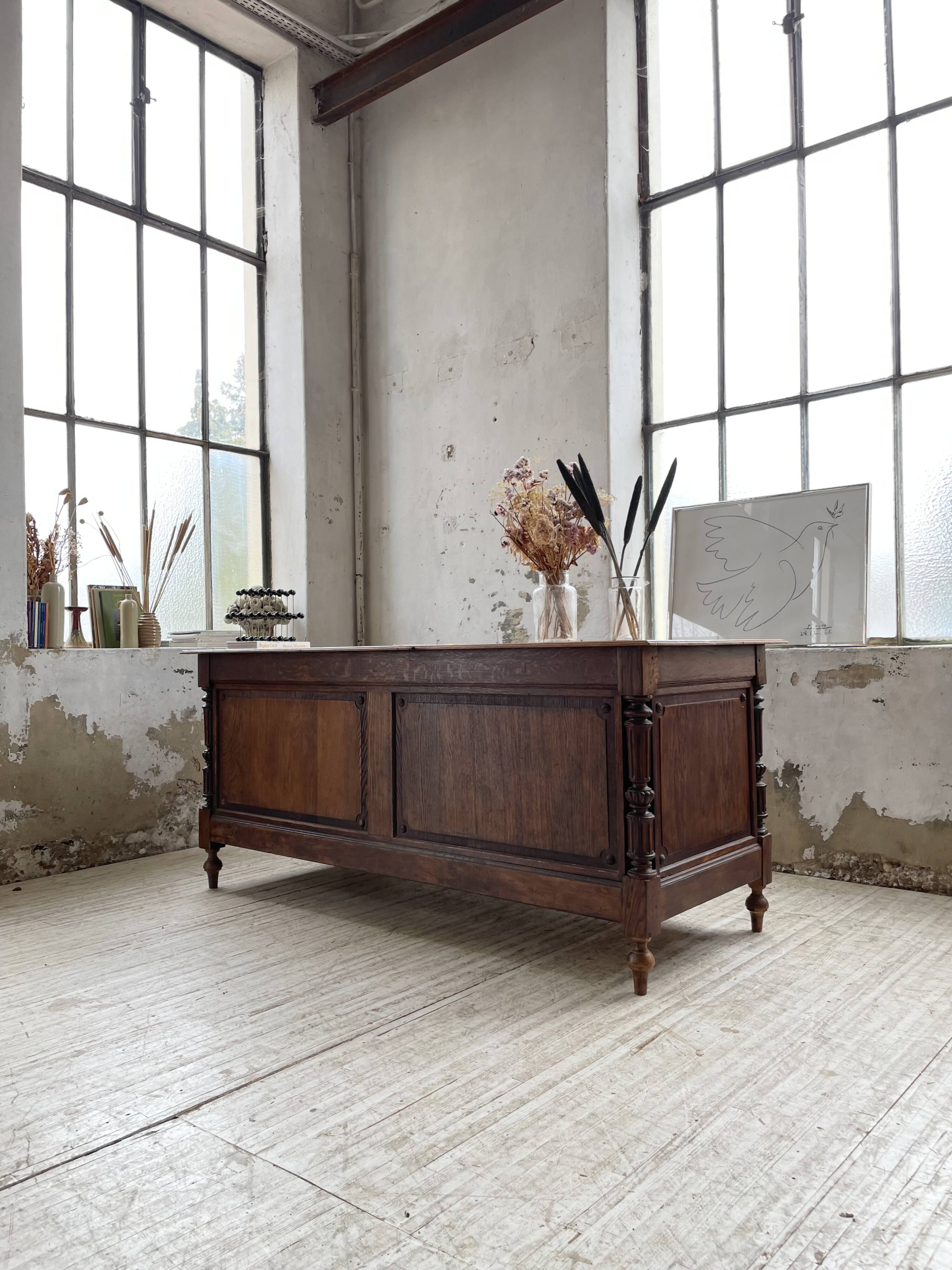 Comptoir en chêne drapier chêne 1900