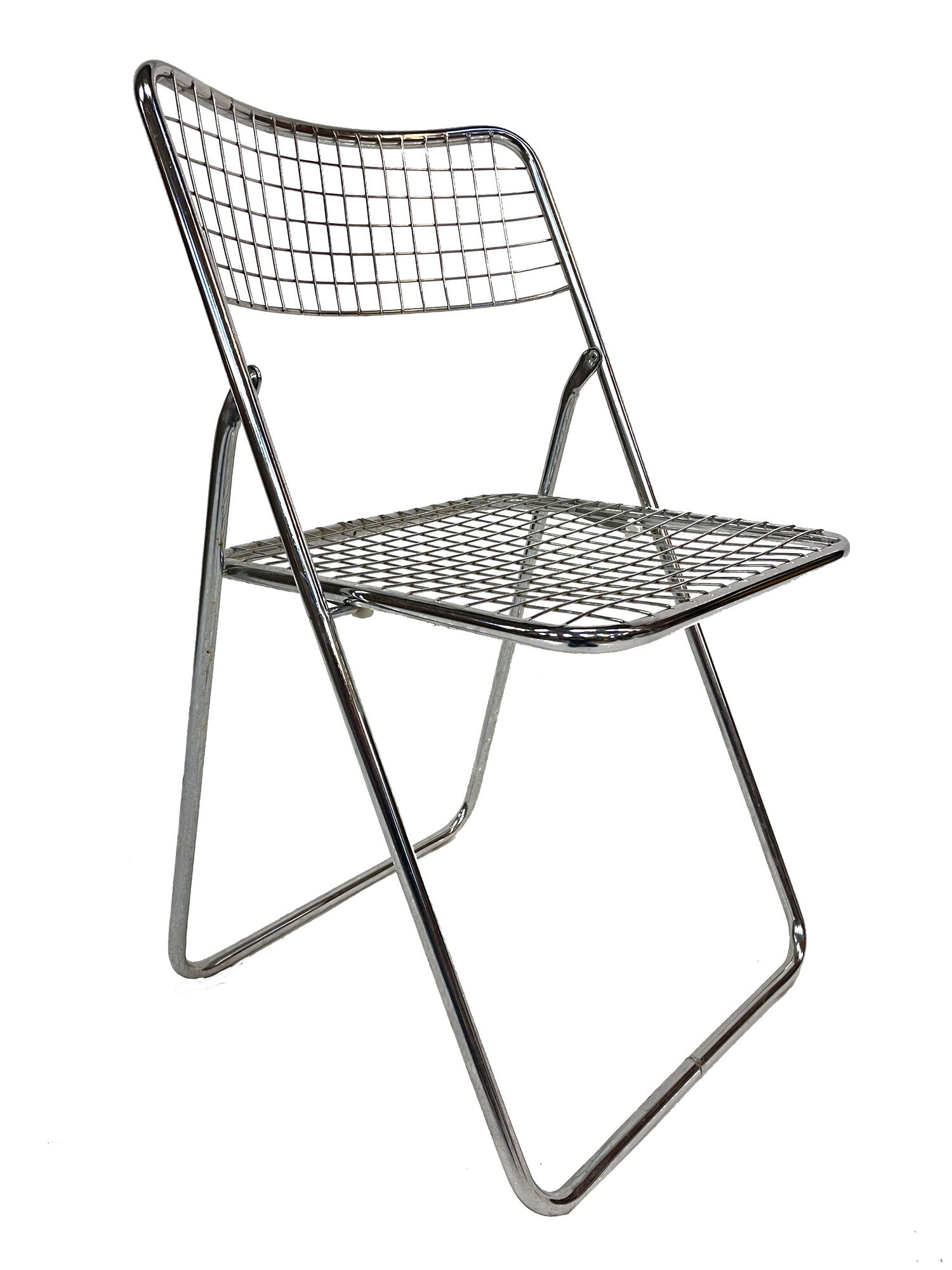 Set of four chrome folding chairs by Niels Gammelgaard for Ikea 1970