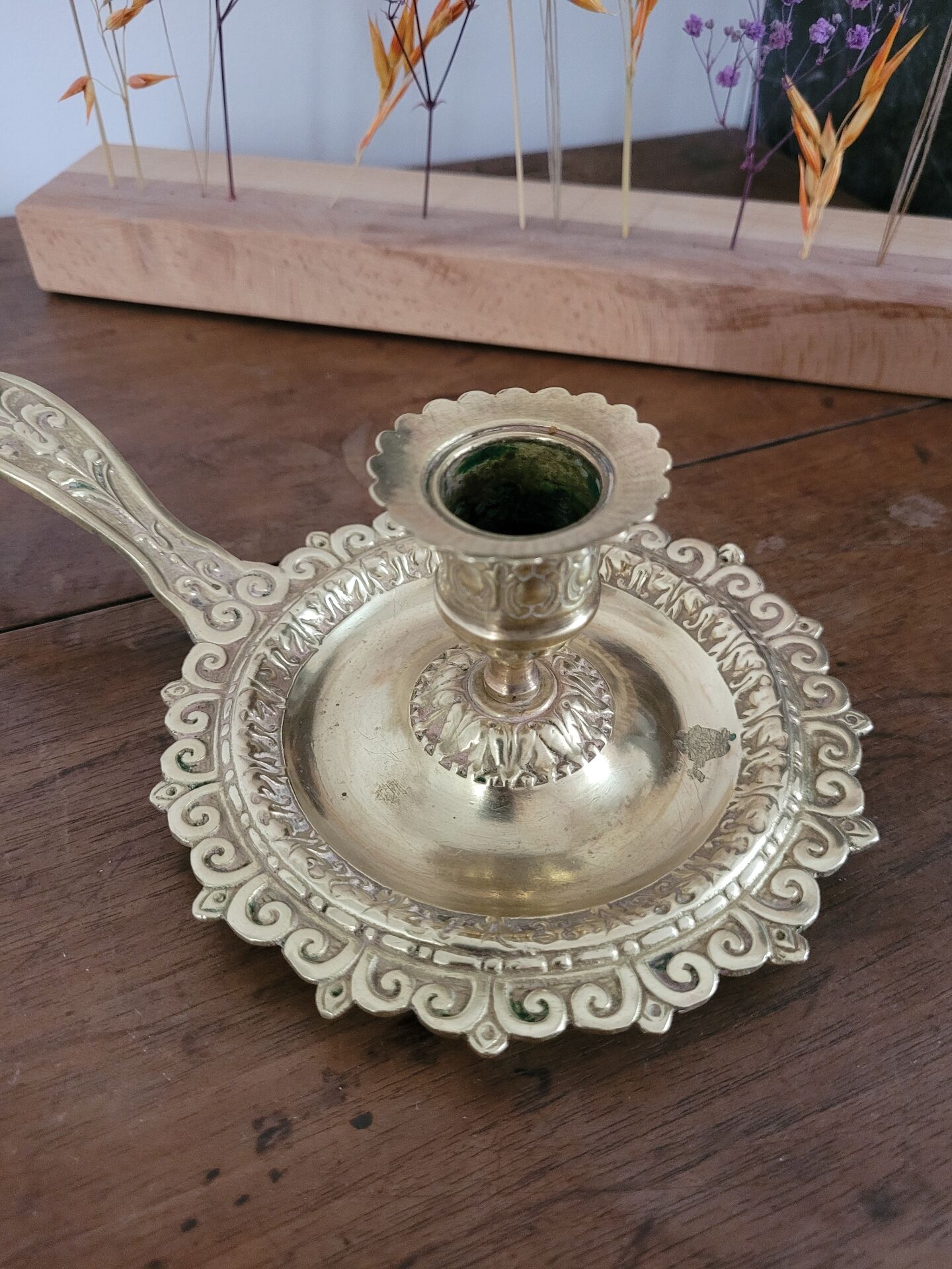 Bronze cellar rat candlestick