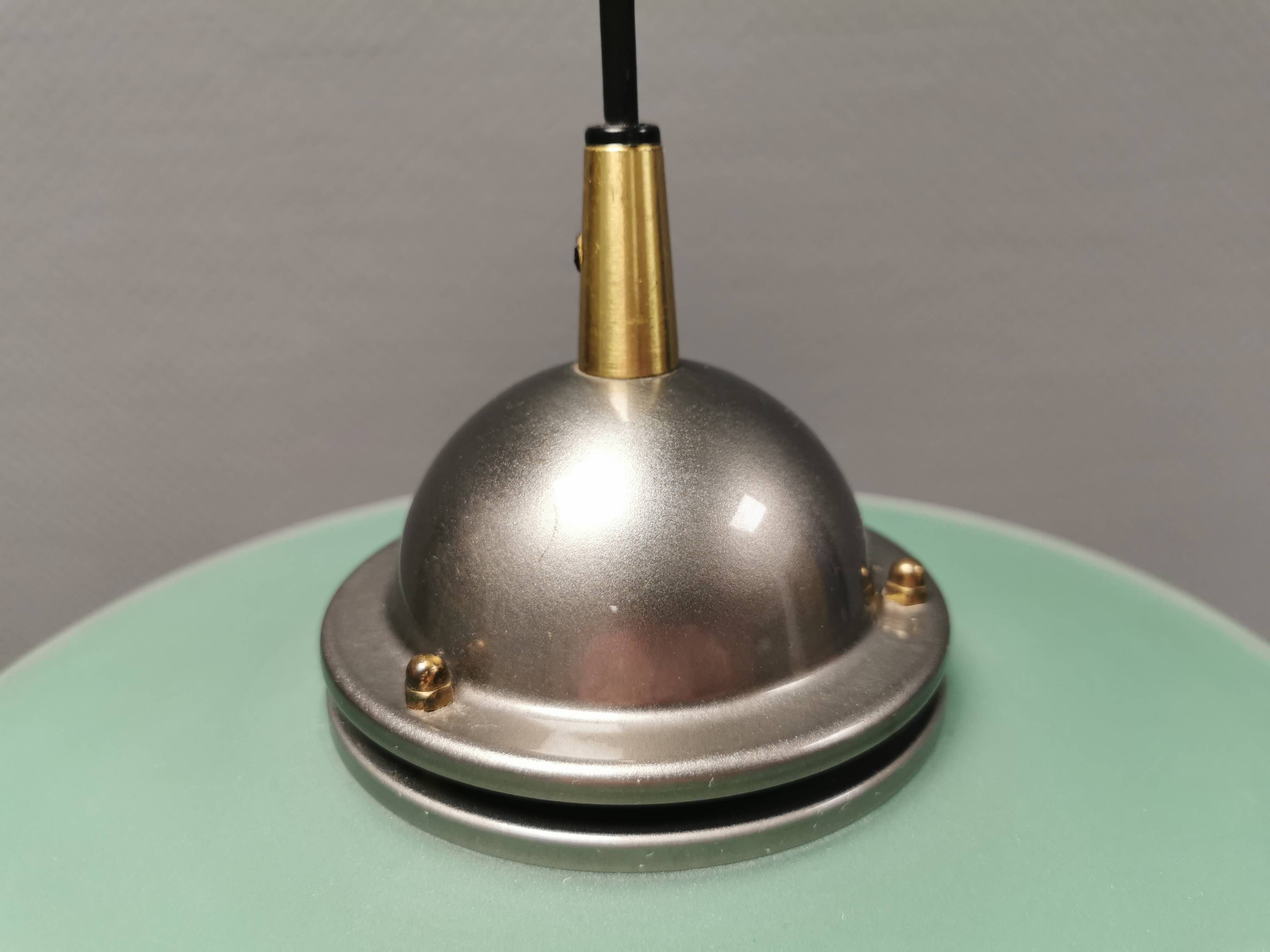 Hanging lamp in metal and painted glass by Swedish Belid, estimated 1980-90s