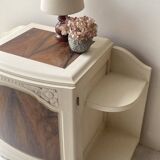 Art Deco bedside table from the 1930s - Wood with inlaid top