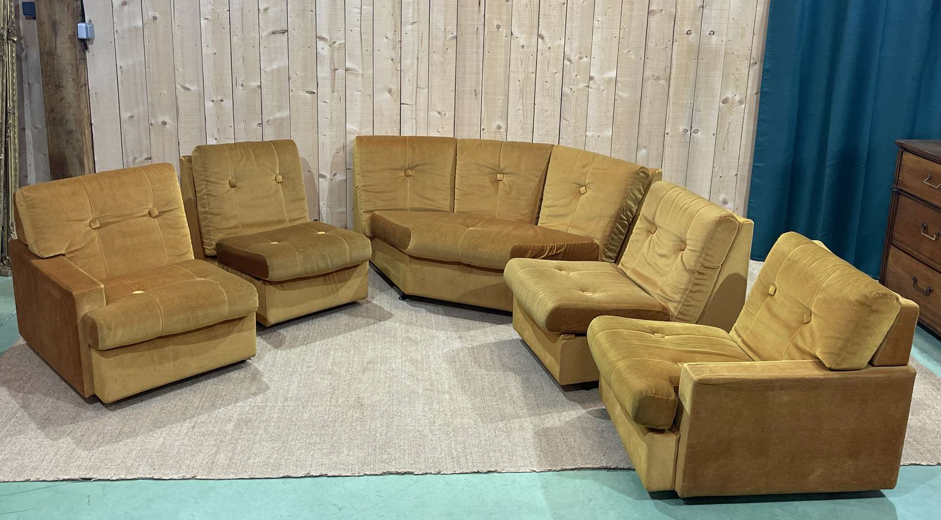Steiner modular sofa from the 1970s in 5 blocks
