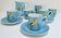 Service à café décor perruche porcelaine Limoges