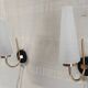 Brass and glass wall lights - 50s/60s