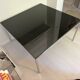 Square black lacquered coffee table designed by Tobia Scarpa for Knoll.