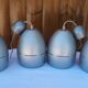 4 suspensions space age métal gris