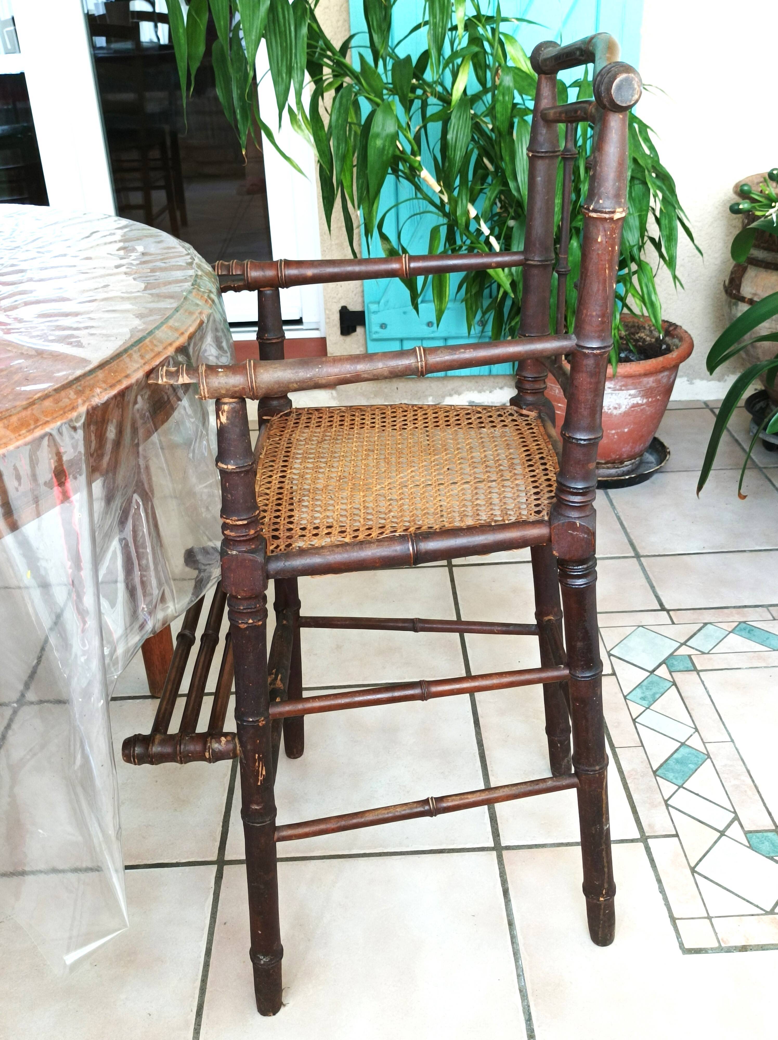 Art Deco caned children's high chair