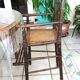 Chaise haute Art Déco en bois et cannage pour enfant