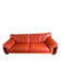 3-seater canapé in tawny leather, Ascot model by Roche Bobois.