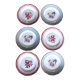 6 flat plates Digoin Sarregemines Marsac red with gold flowers