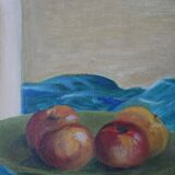 Contemporary acrylic painting on canvas still life countryside decoration