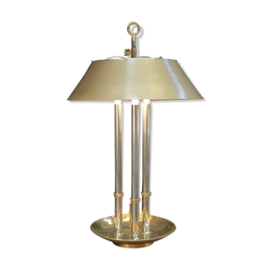 Lampe bouillotte en laiton et métal chromé 1970
