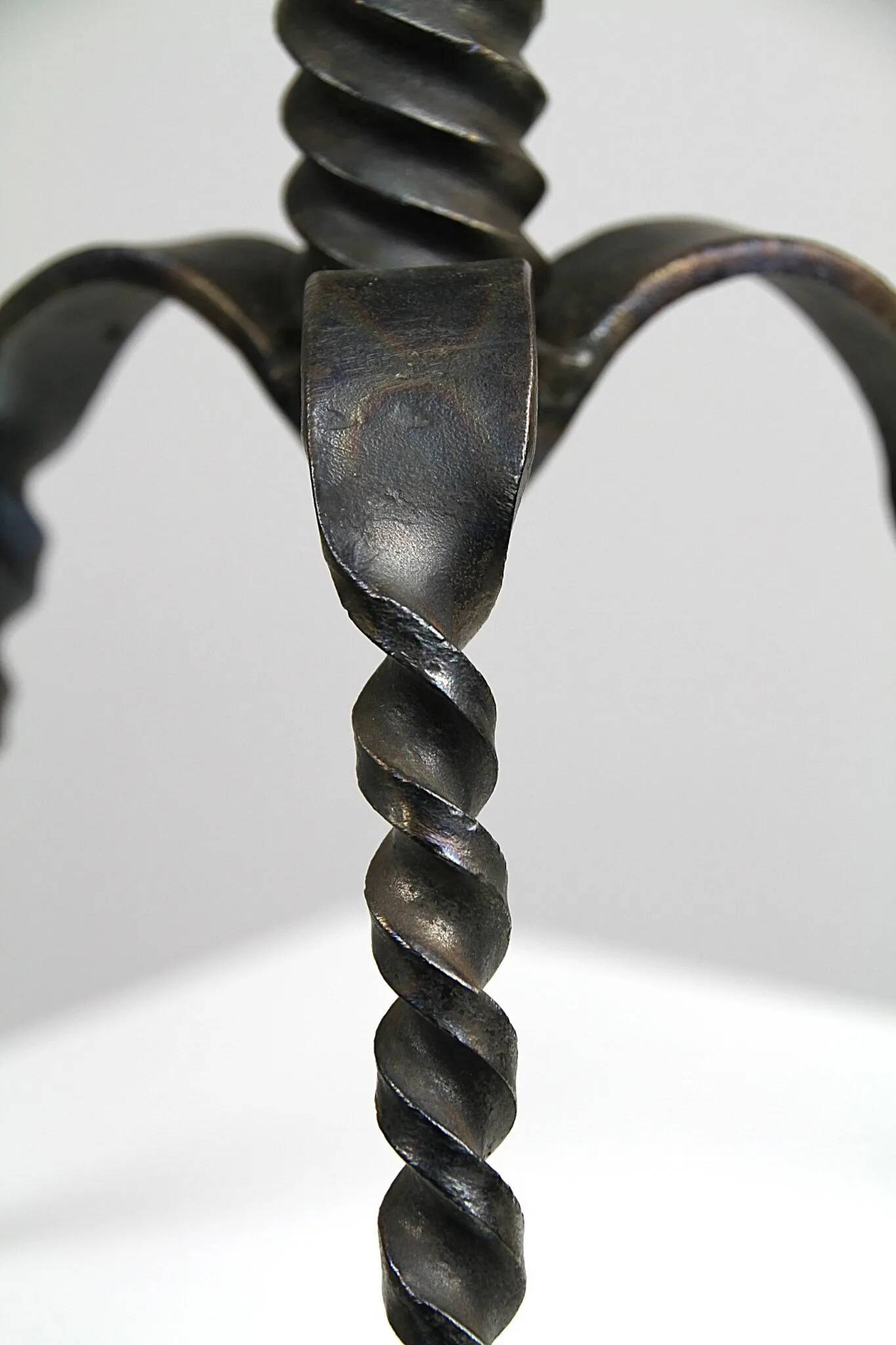 Hand-Forged Wrought Iron Brutalist Candelabra, Scandinavia — circa 1960s/1970s