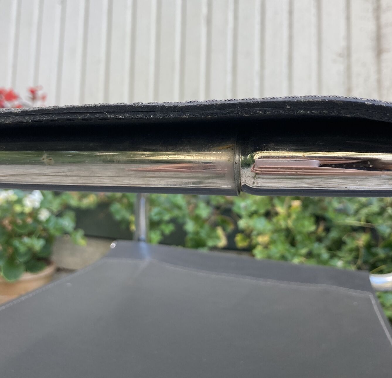 Vintage armchair in black leather