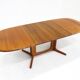 Vintage Glostrup Danish oval extendable dining table solid teak 1960s