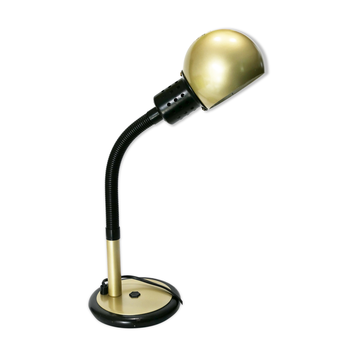 Tablle lamp or desk aluminor 1970's rare golden color