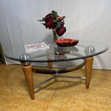 Table basse Rocket en bois et verre, 1970