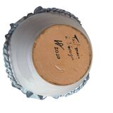 Ceramic vase from Varages in pink and blue.