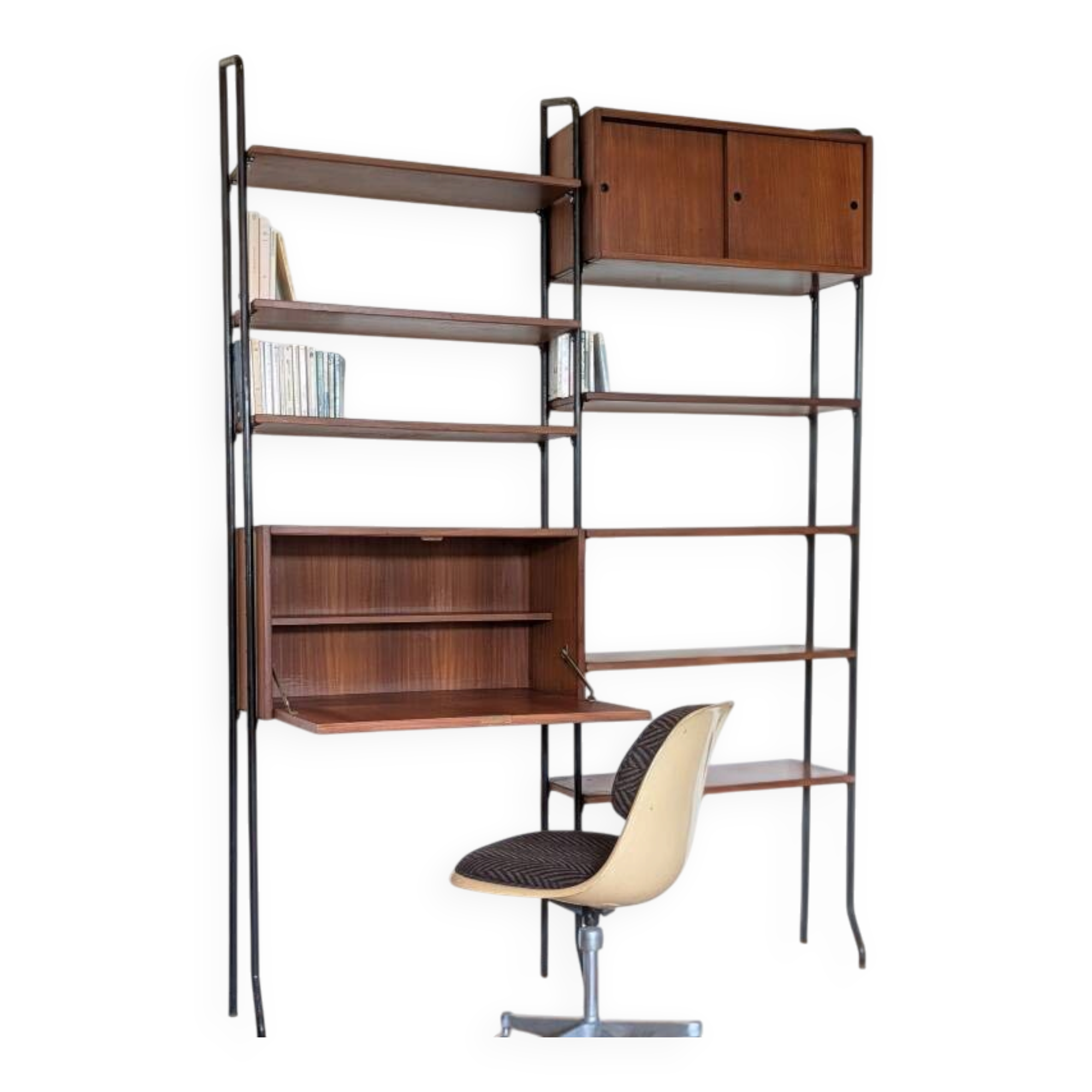Free-standing teak bookshelf, Italy, 1960s